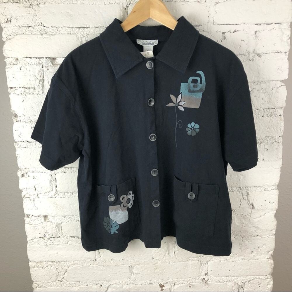 Deadstock 90’s Y2K Painted Top Button Up Cotton